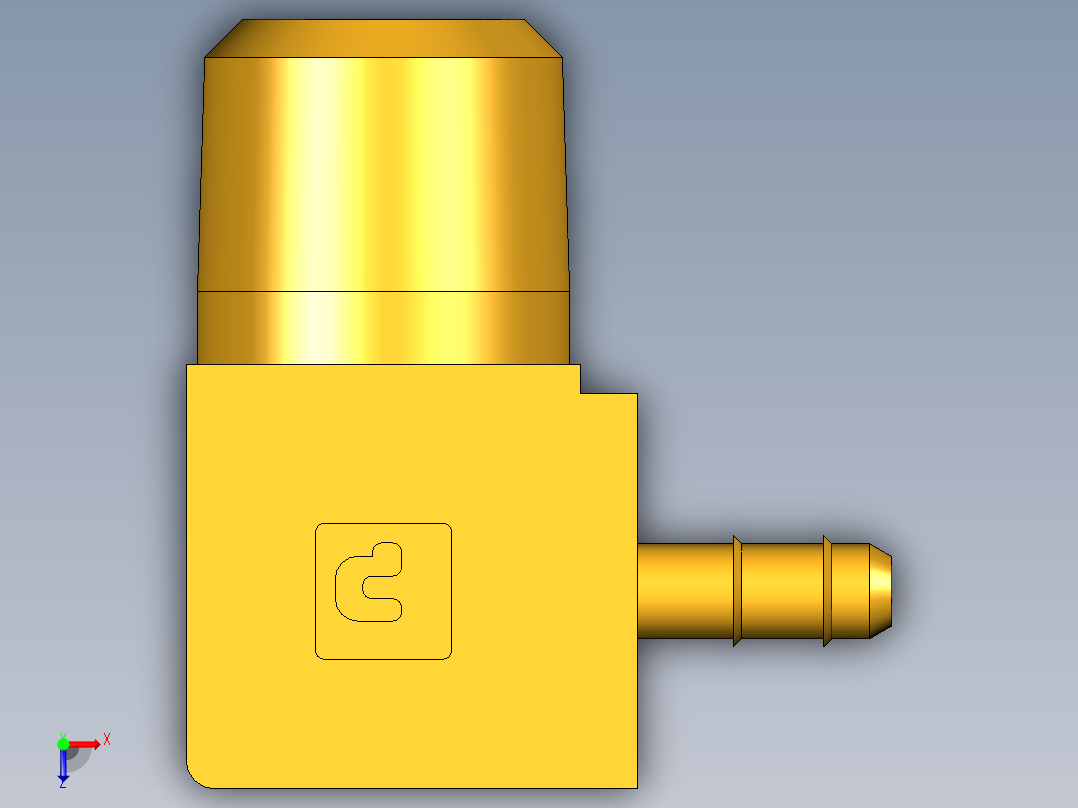 工业通用螺蚊管倒齿式工业硬管接头Male Elbow 229-5_32-2俯视图