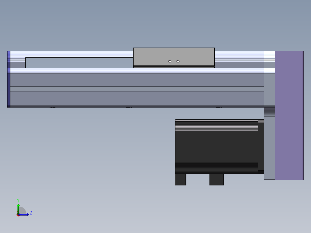 电动滑台模组SDM100下折模型左视图