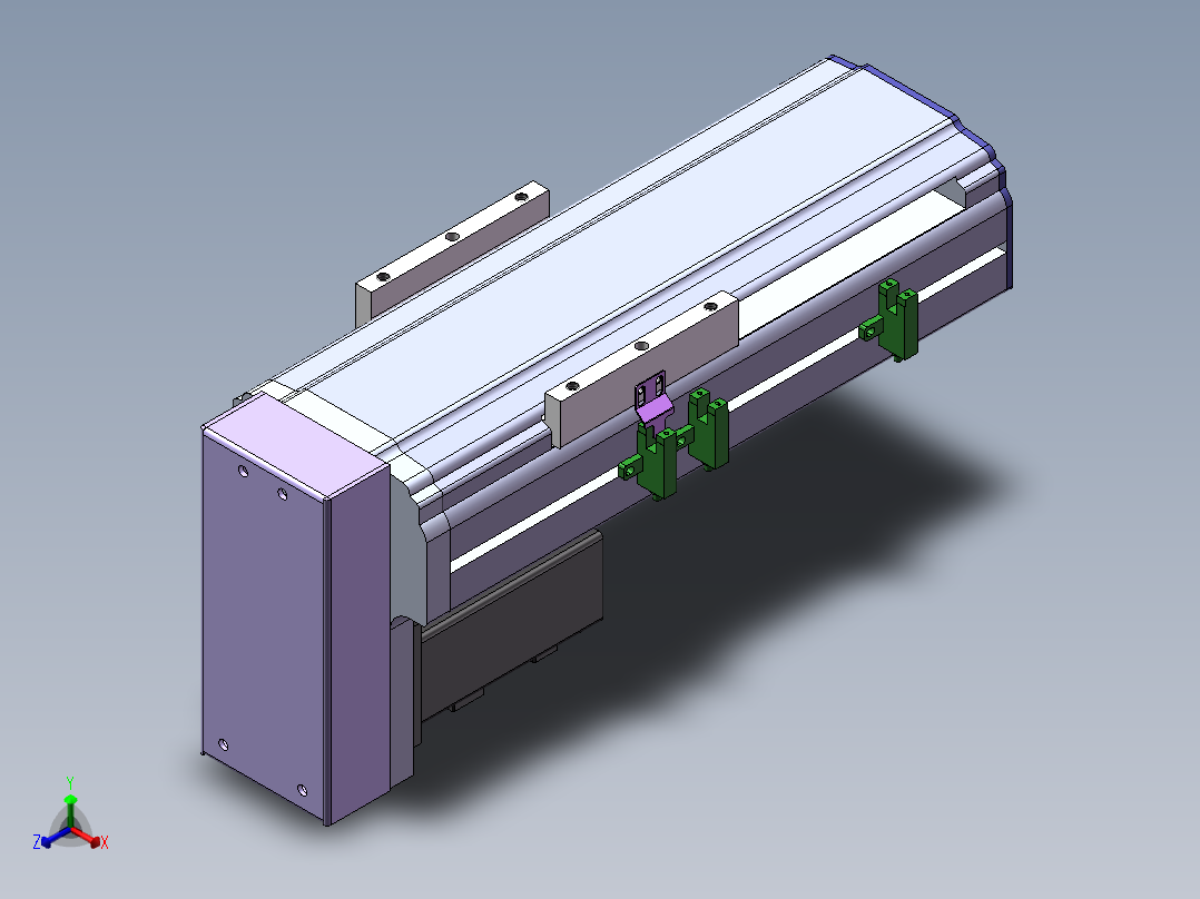 电动滑台模组SDM100下折模型正等轴测图