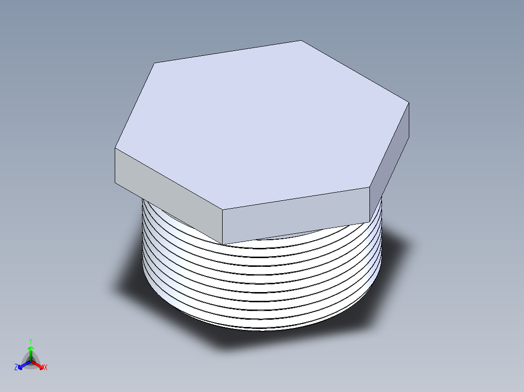 CPVC管件22-Sch80_Plug_MPT_9850-015_1.5in正等轴测图