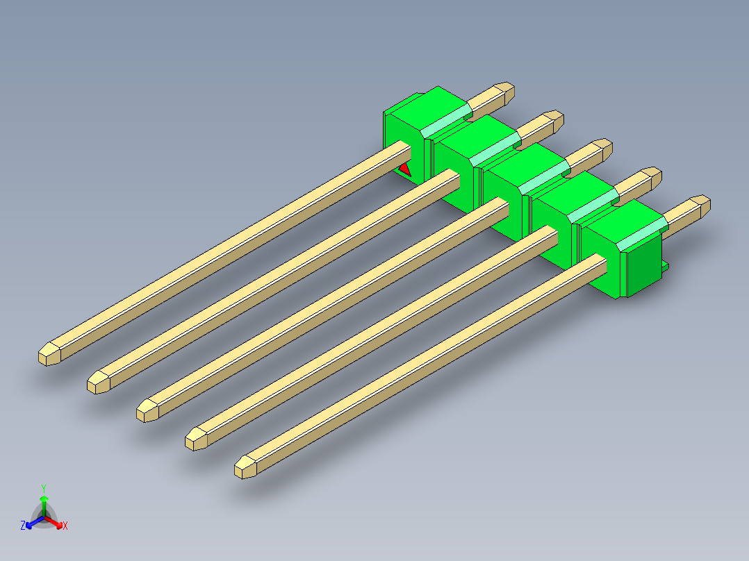 彩色公头100mil（2.54mm）系列-DS1021_green_1x05p_100mil_Type19_rev1.0