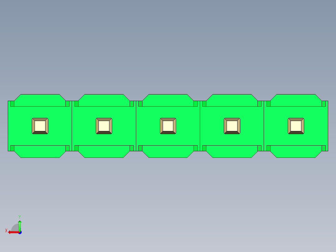 彩色公头100mil（2.54mm）系列-DS1021_green_1x05p_100mil_Type19_rev1.0后视图