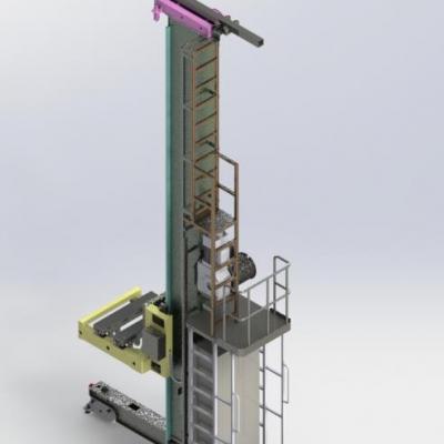 堆垛机模型详细3D图纸 非标自动化设备3D图纸3D模型