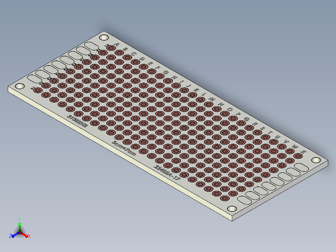 240钉板PCB测试板正等轴测图