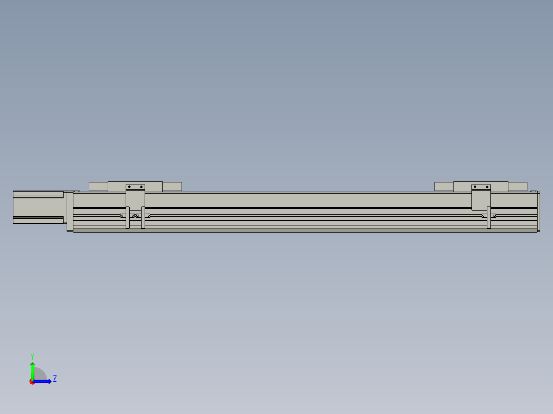 直线模组WG-LHC12-S600-M设计图纸左视图