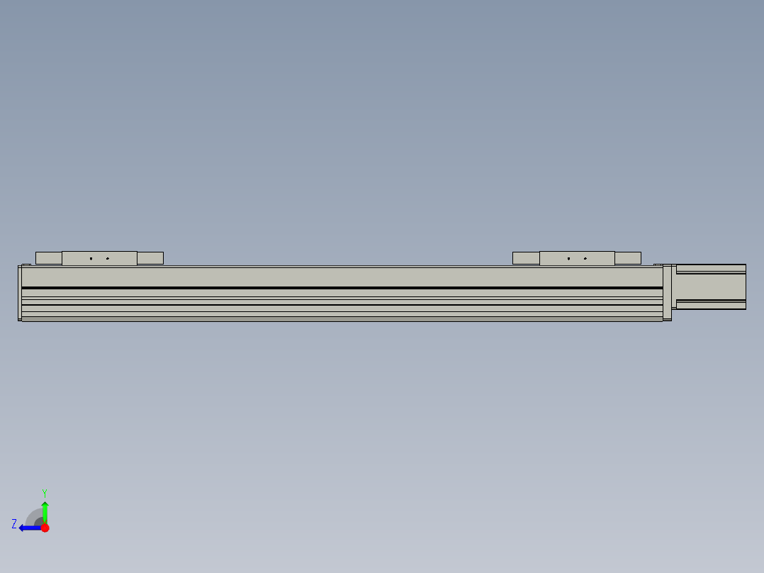 直线模组WG-LHC12-S600-M设计图纸右视图