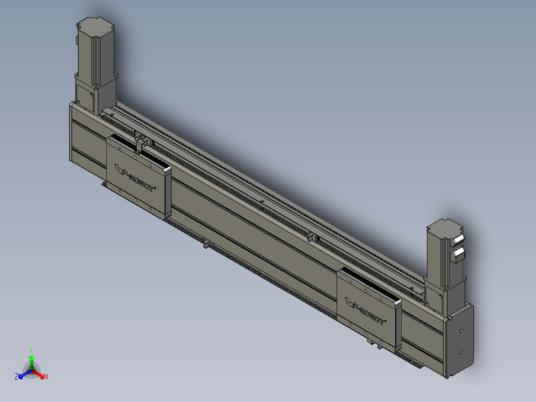 威洛博双电机滑台-VBC14S2-L100-S450-BLR-P40-C6正等轴测图
