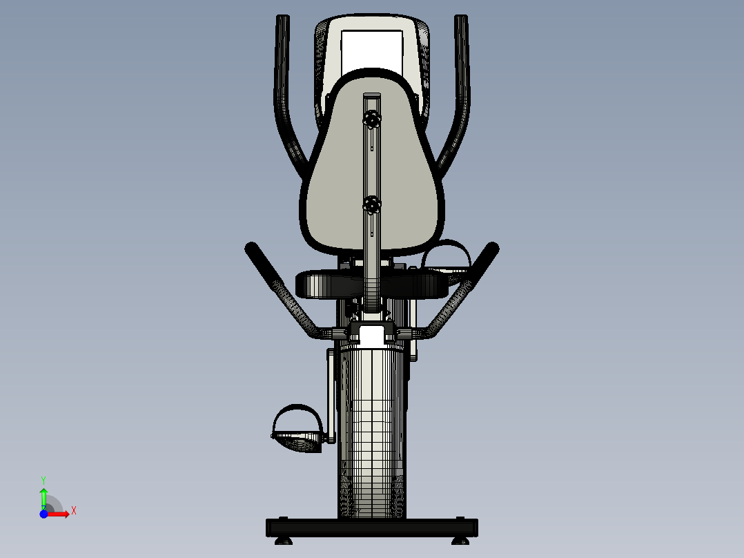卧式健身车前视图