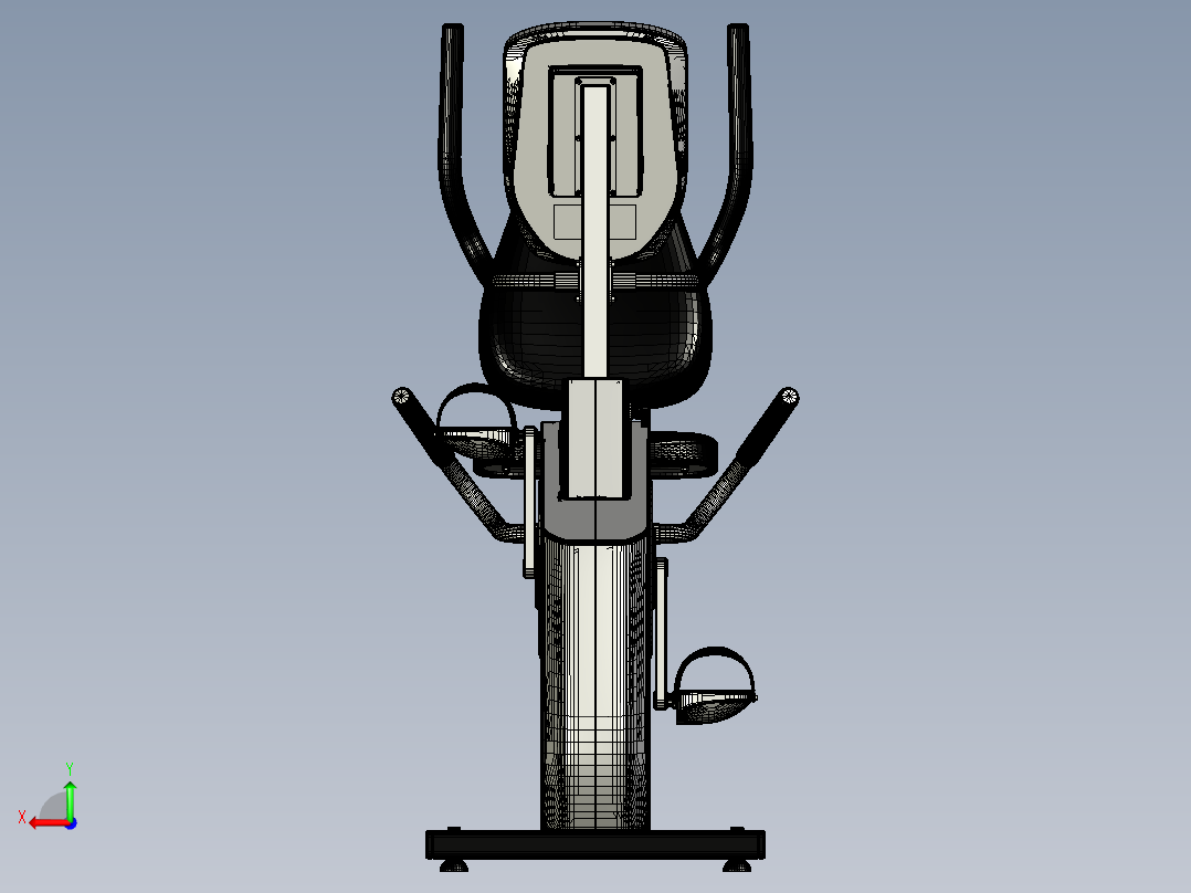 卧式健身车后视图