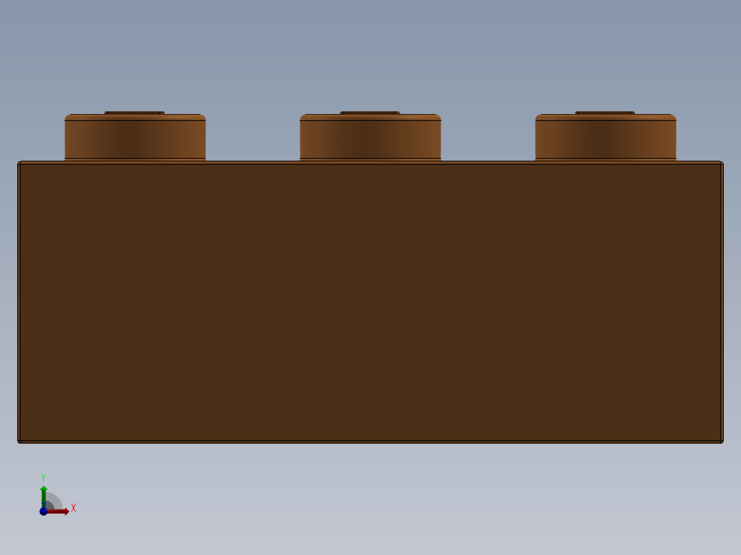 乐高套装 4421基本积木-4118787 - 3622 Bright Orange Brick 1 x 3.SLDPRT前视图