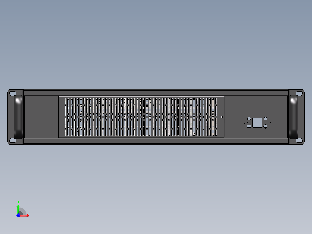 2U机箱深度350mm-ATX主板尺寸＜244-244前视图