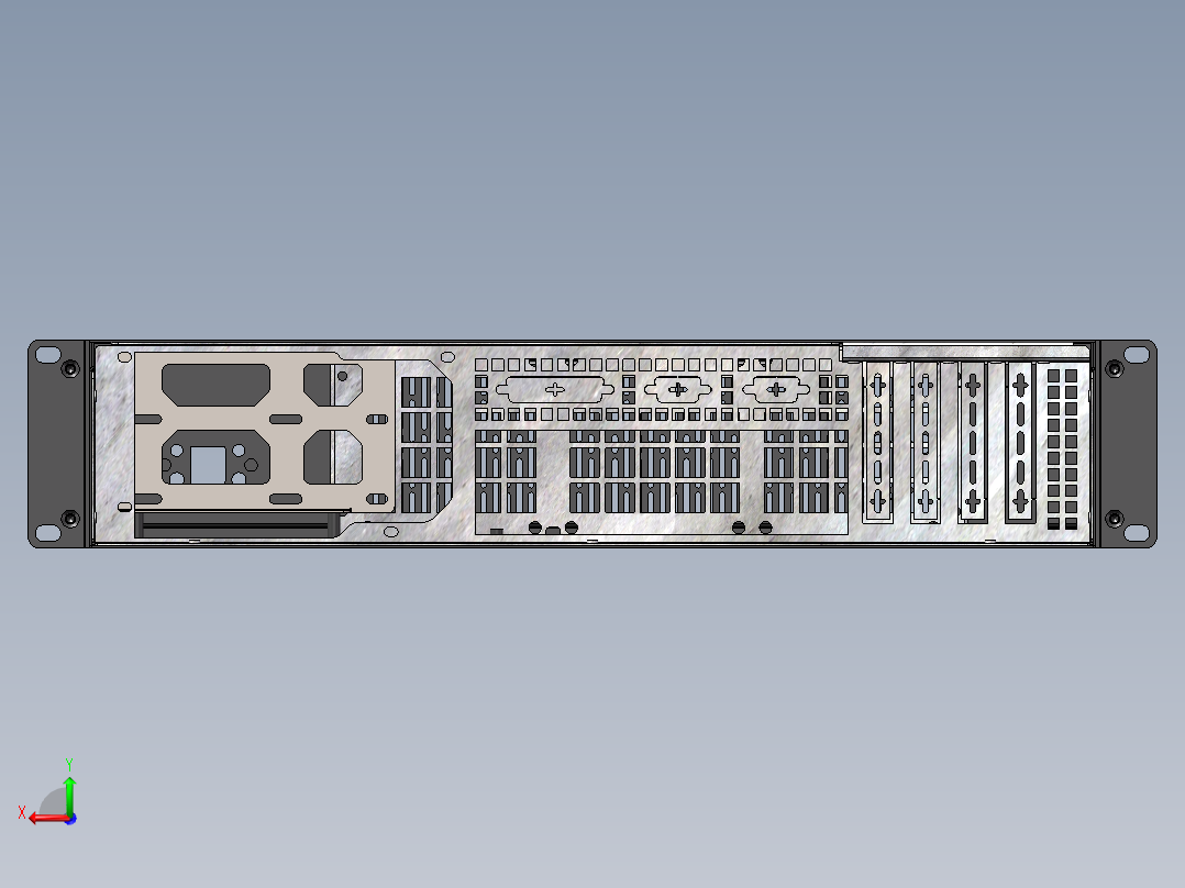 2U机箱深度350mm-ATX主板尺寸＜244-244后视图