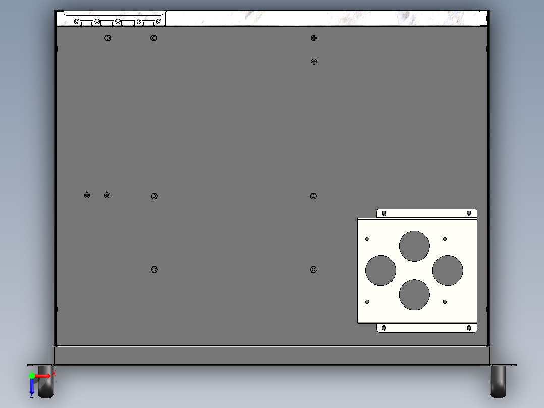2U机箱深度350mm-ATX主板尺寸＜244-244俯视图