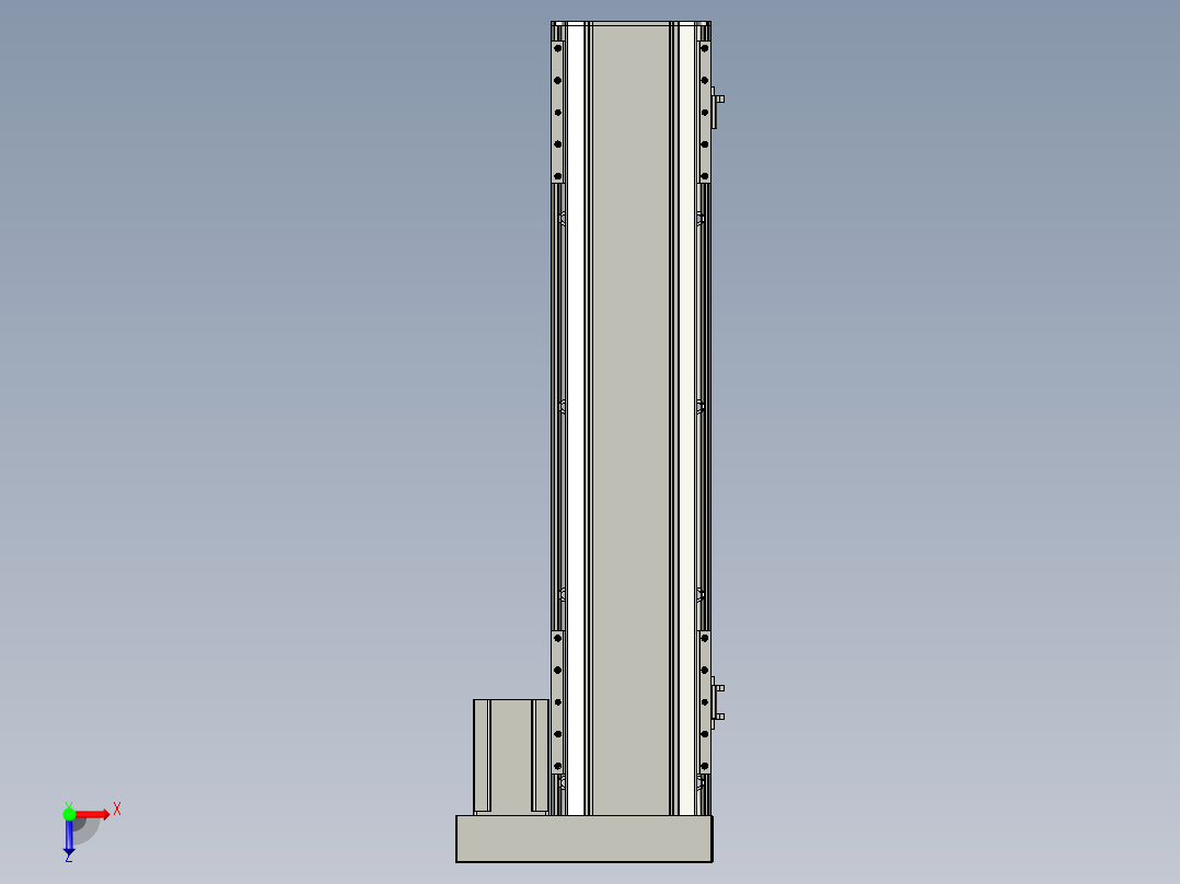 直线模组LHA170-S600-R设计图纸俯视图