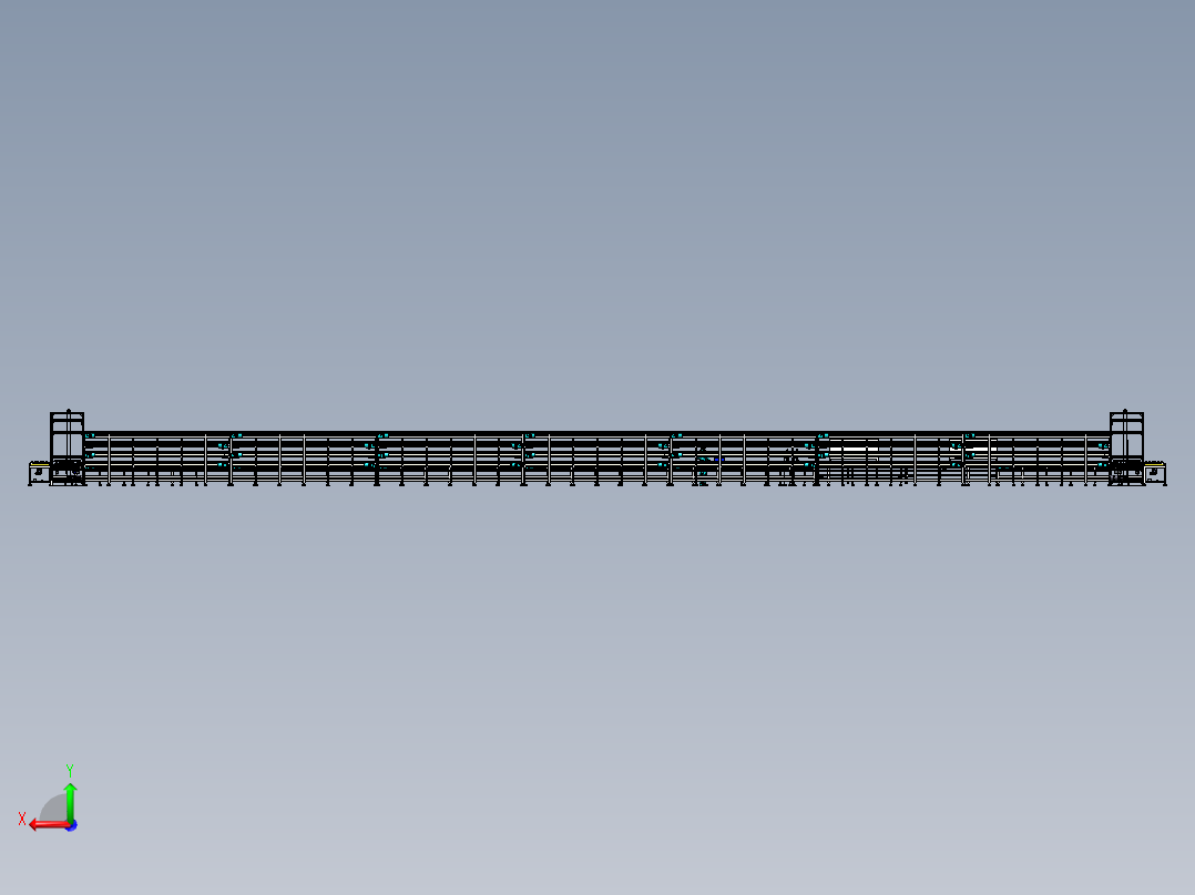 PCB老化线sw17可编辑后视图
