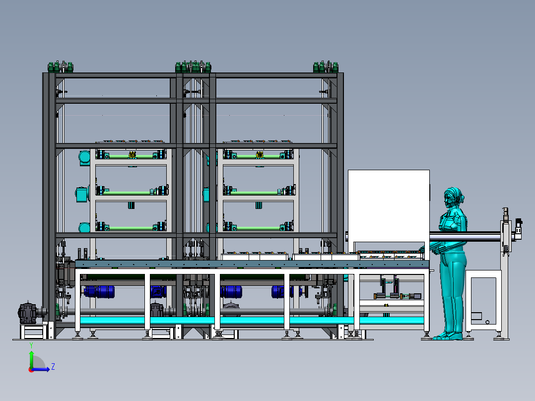 PCB老化线sw17可编辑左视图