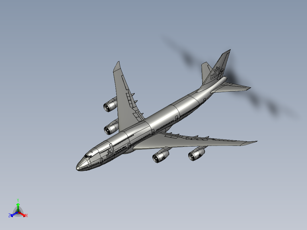 <span style='color: red'>波音</span>Boeing-<span style='color: red'>747</span> 8-klm飞机简易模型3D图纸 STP IGS格式