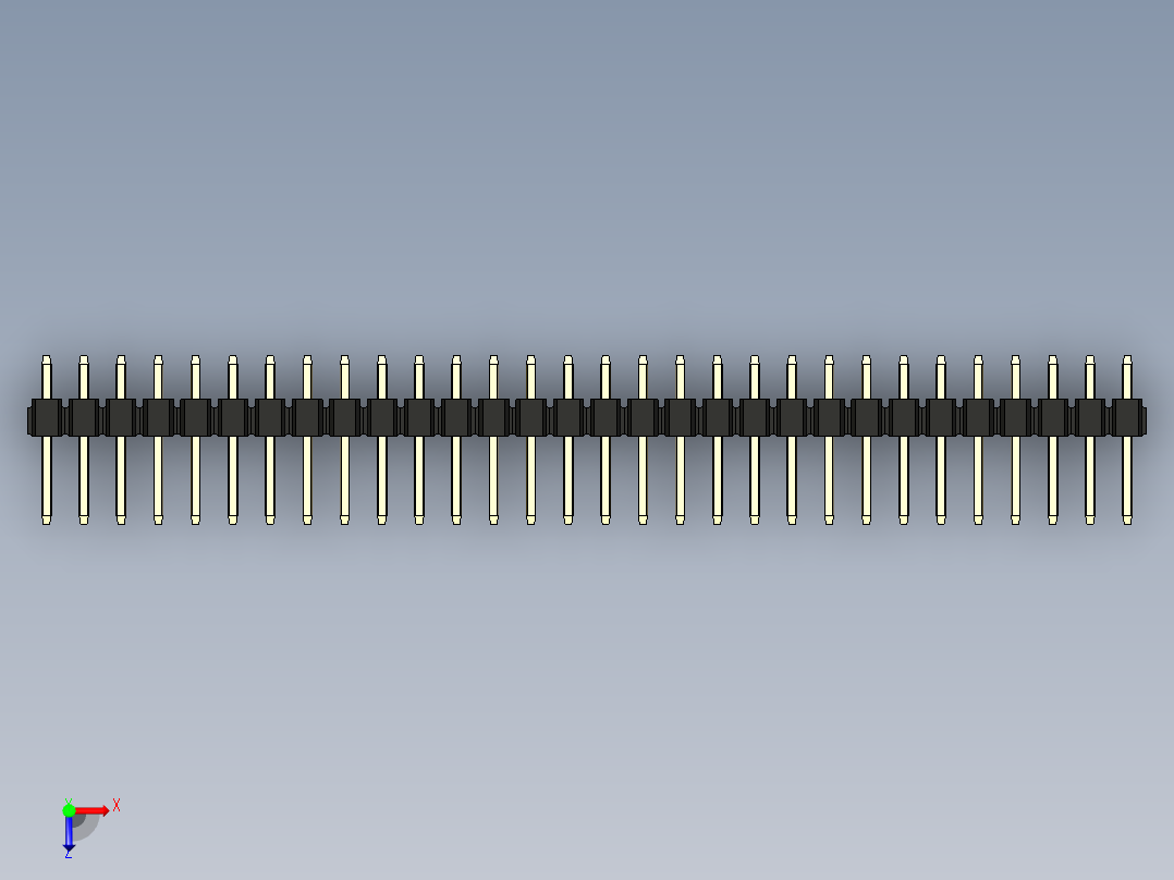 彩色公头100mil（2.54mm）系列-DS1021_black_2x30p_100mil_Type1_rev1.0俯视图