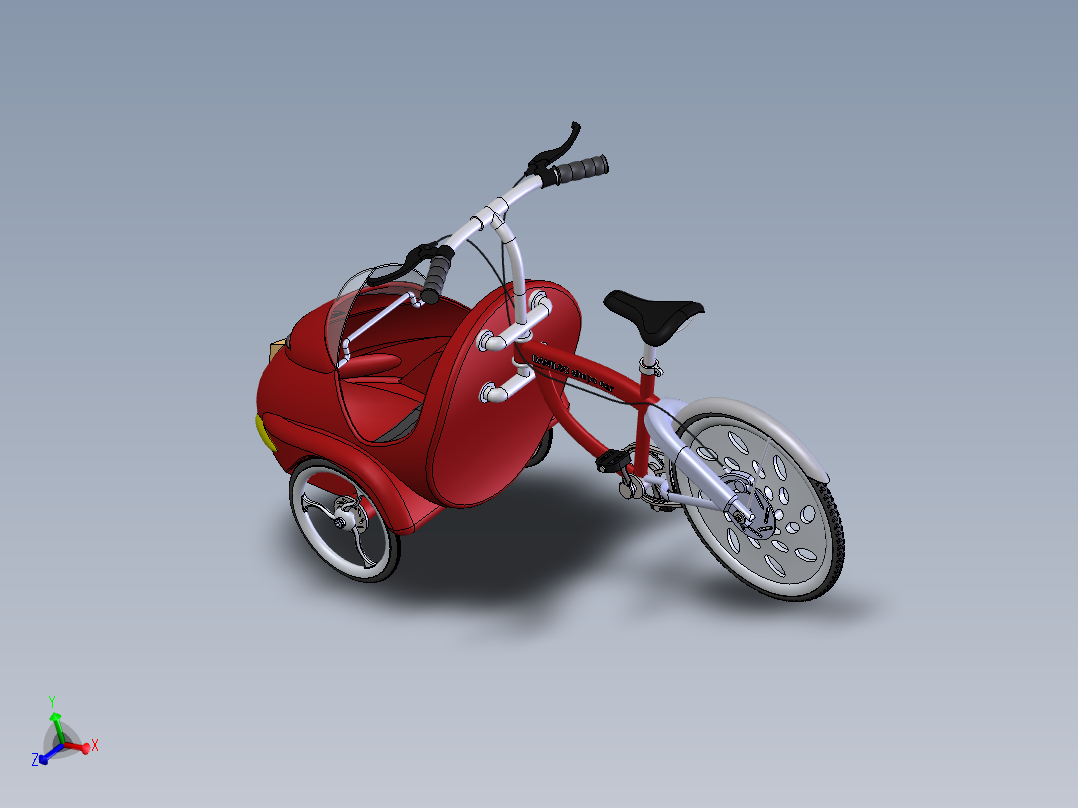 74---前载式自行车SW2013三维图纸模型设计图纸