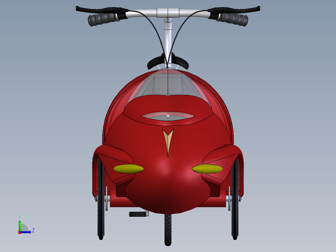 74---前载式自行车SW2013三维图纸模型设计图纸左视图