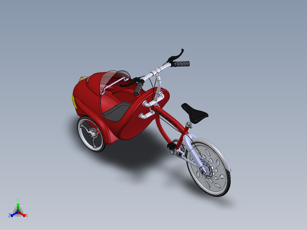 74---前载式自行车SW2013三维图纸模型设计图纸正等轴测图