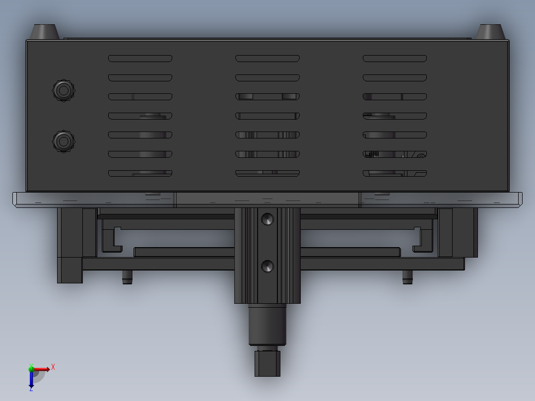 SolidWorks气动顶出机设计图纸俯视图