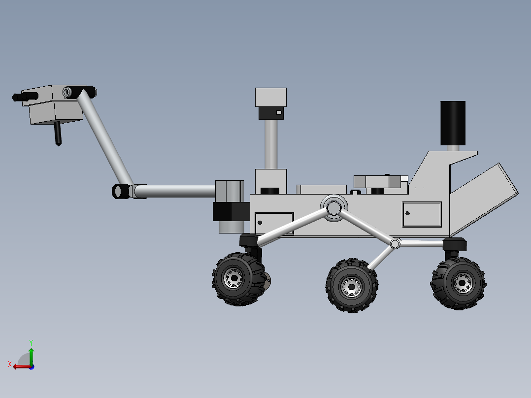 摇杆转向架机器人后视图