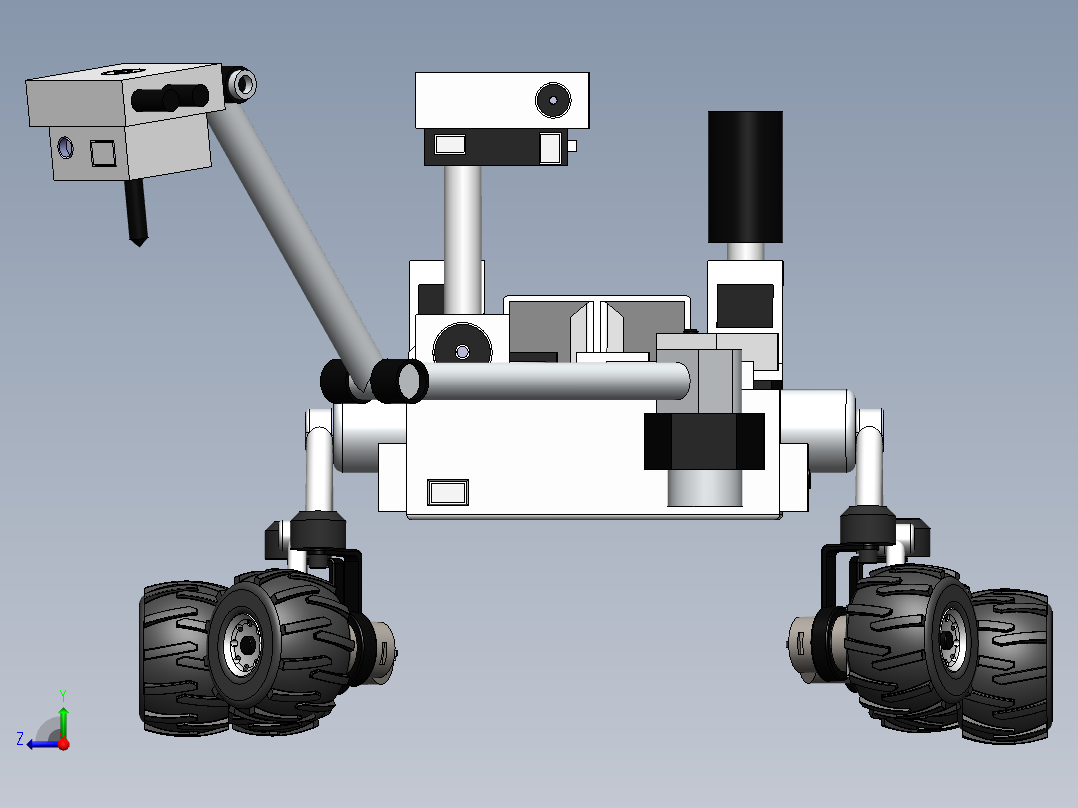 摇杆转向架机器人右视图