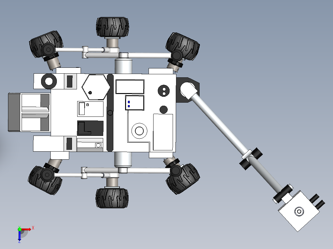 摇杆转向架机器人俯视图