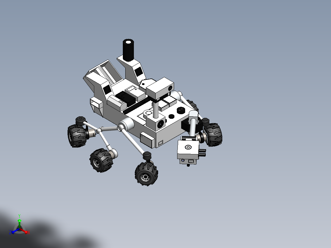 摇杆转向架机器人正等轴测图