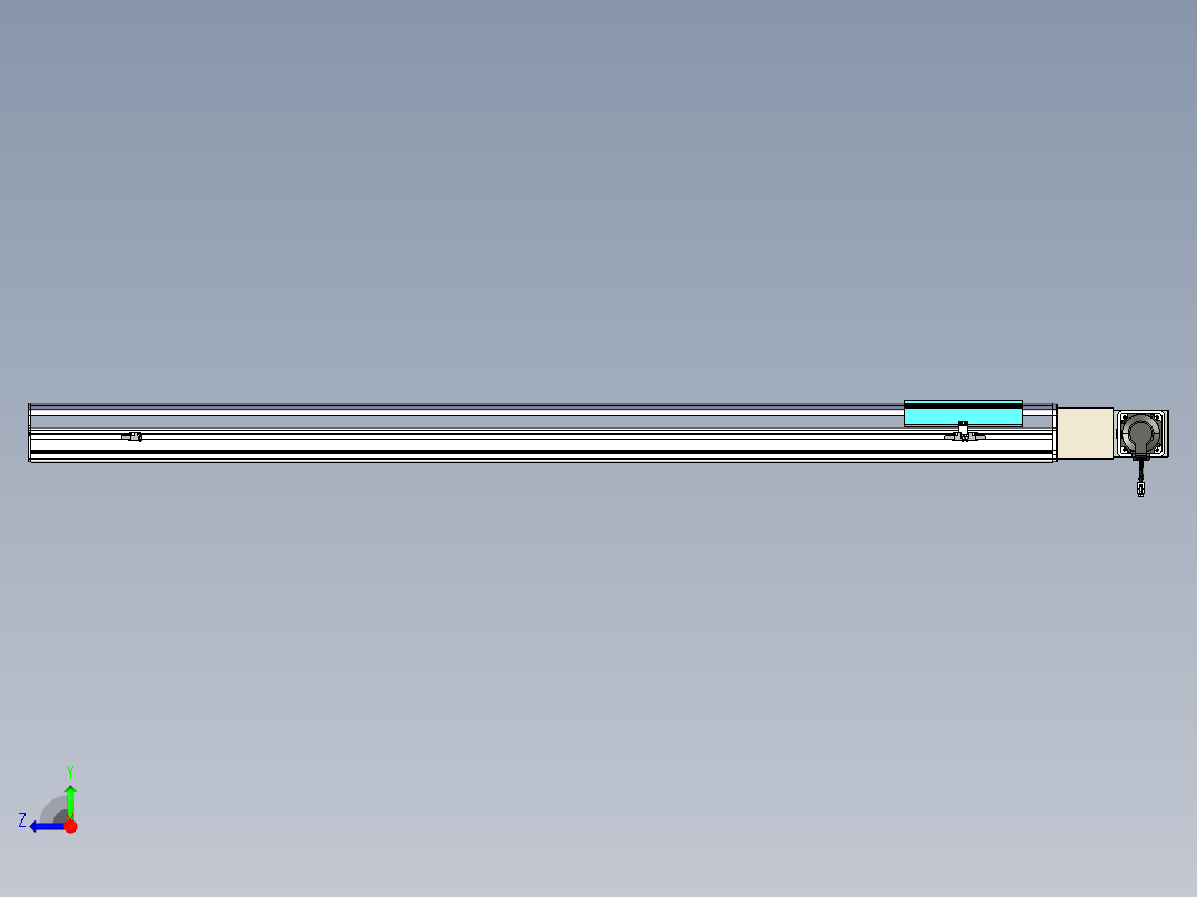 同步带滑台-半封闭B22H-L100-C-S1600-L-P75-D3-N5右视图