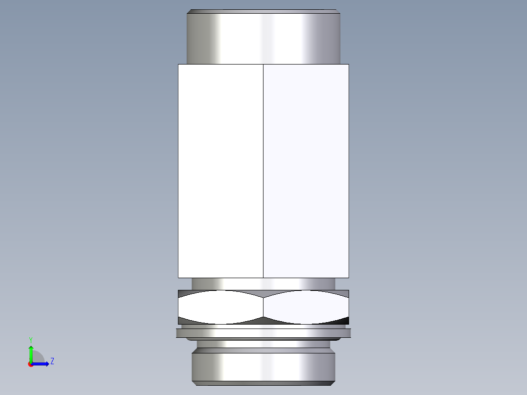 卡套式工业通用硬管接头EO_Adjustable_locknut_run_tee_LEE35LMOMDCF左视图