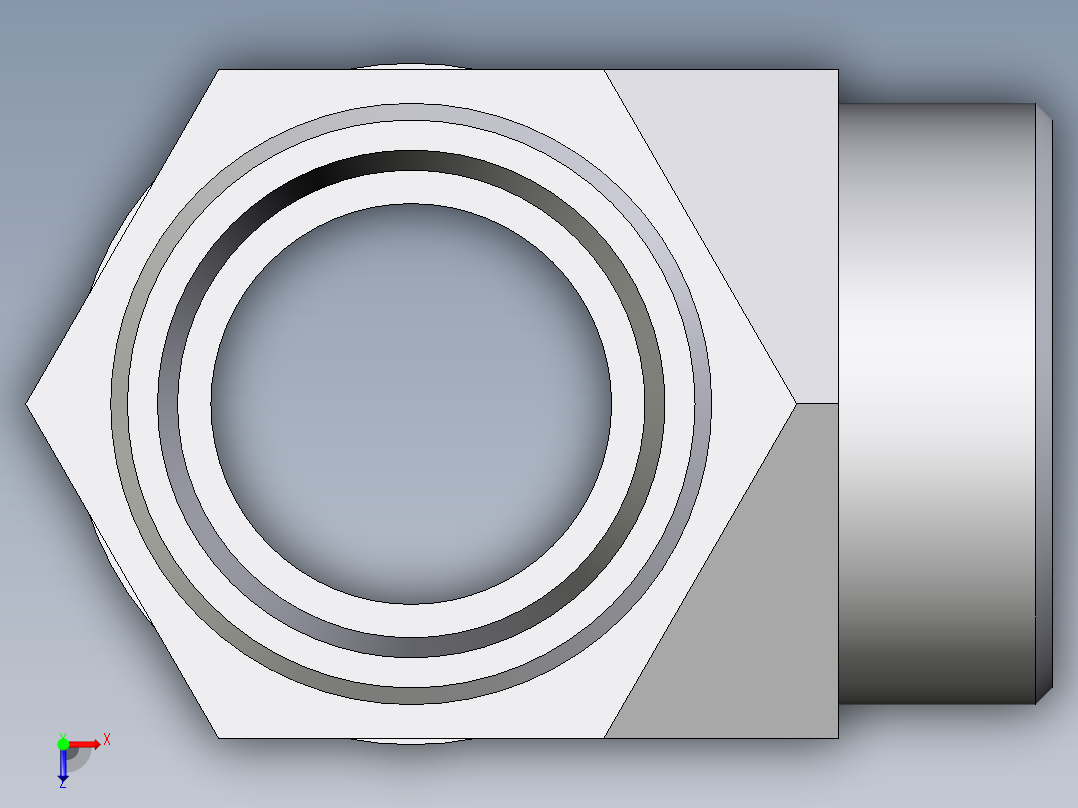 卡套式工业通用硬管接头EO_Adjustable_locknut_run_tee_LEE35LMOMDCF俯视图