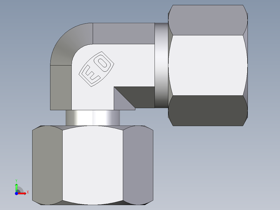 卡套式工业通用硬管接头EO_Standpipe_elbow_EVW14SCF前视图