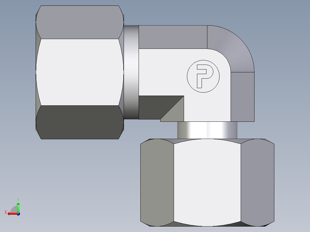 卡套式工业通用硬管接头EO_Standpipe_elbow_EVW14SCF后视图