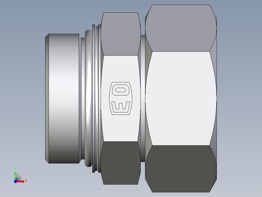 卡套式工业通用硬管接头EO_Swivel_connector_EGEO42LMCF前视图