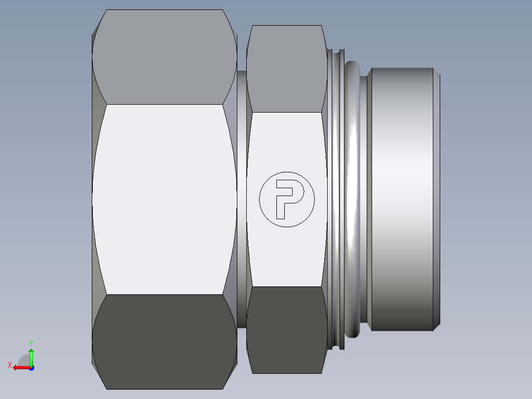 卡套式工业通用硬管接头EO_Swivel_connector_EGEO42LMCF后视图