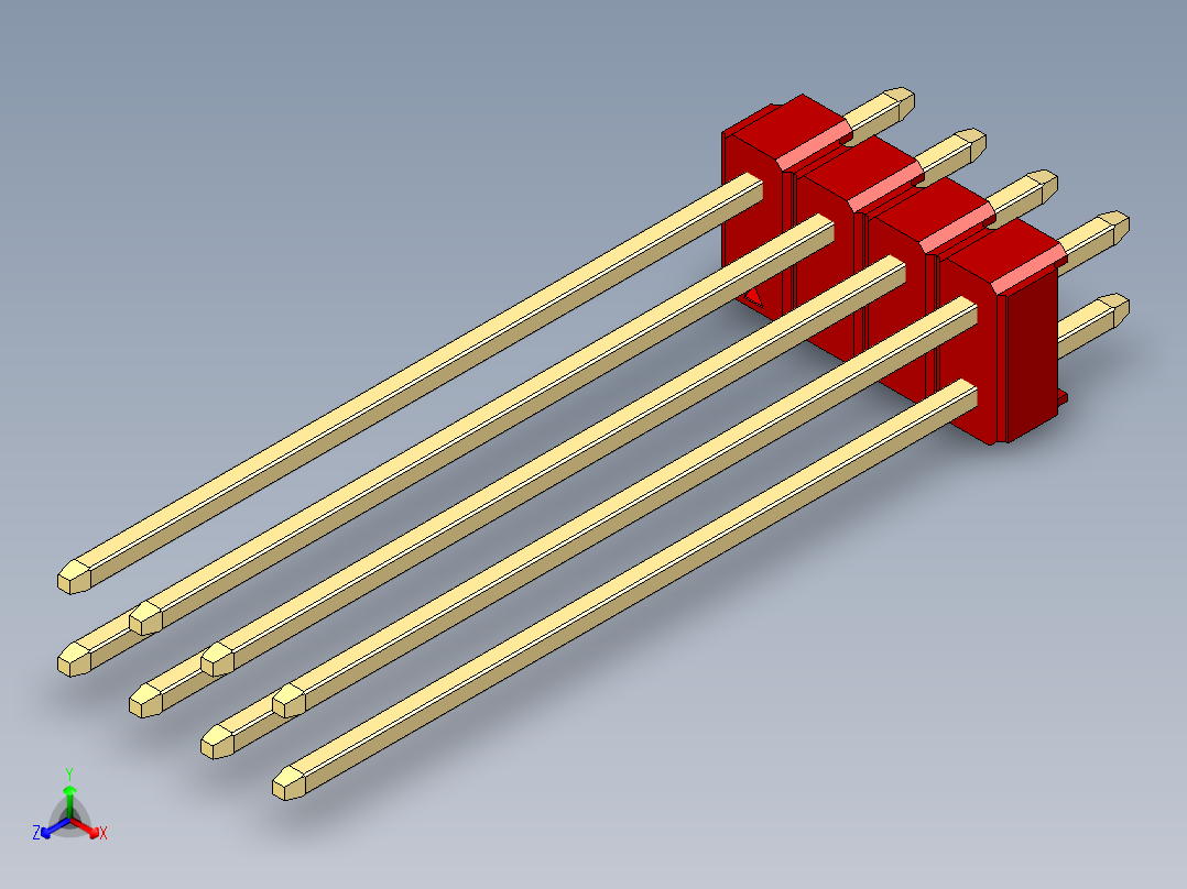彩色公头100mil（2.54mm）系列-DS1021_red_2x04p_100mil_Type43_rev1.0