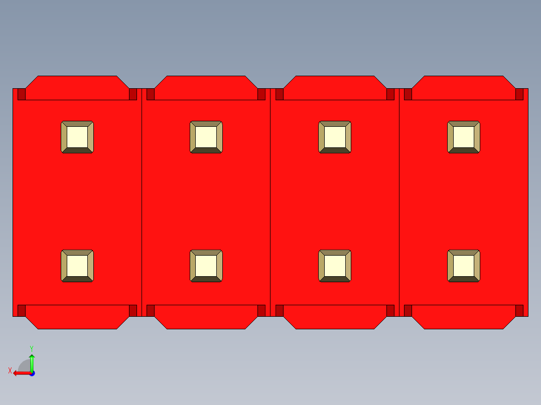 彩色公头100mil（2.54mm）系列-DS1021_red_2x04p_100mil_Type43_rev1.0后视图