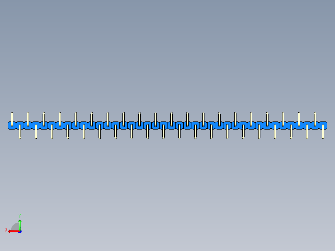 彩色公排针 100mil 2.54mm 系列-DS1022_blue_40p_100mil_Type_SMT_R2_rev1.0后视图