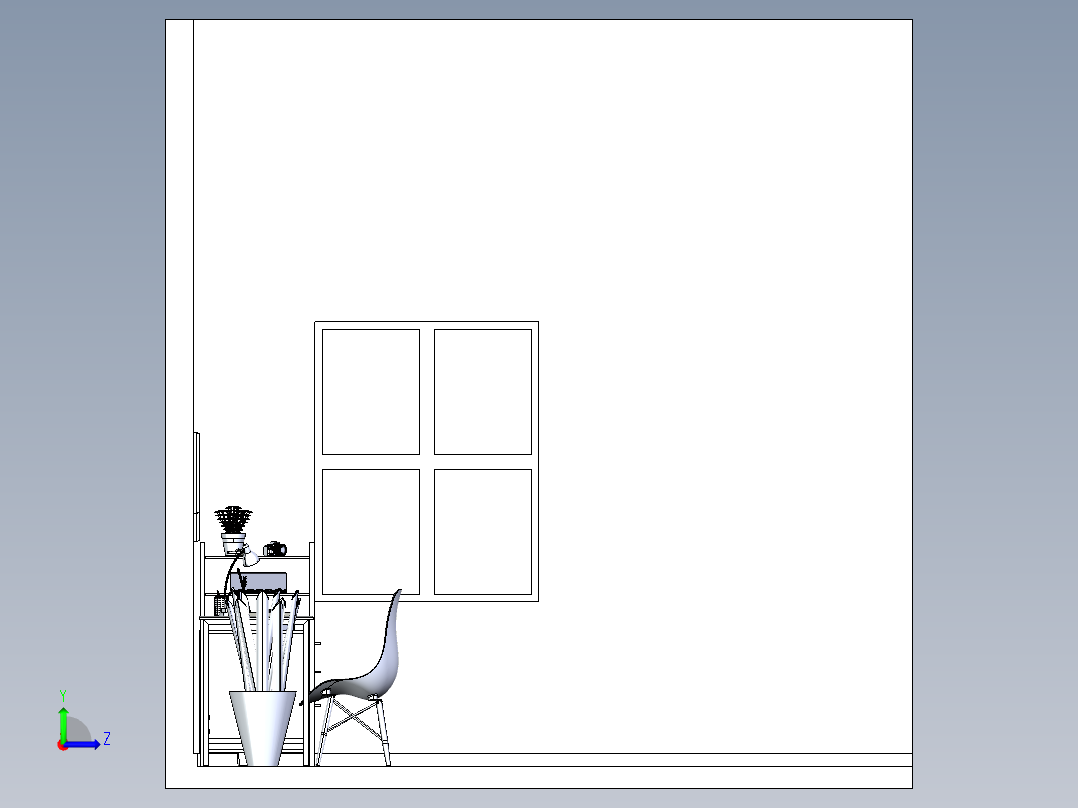 电脑桌-14 STP左视图