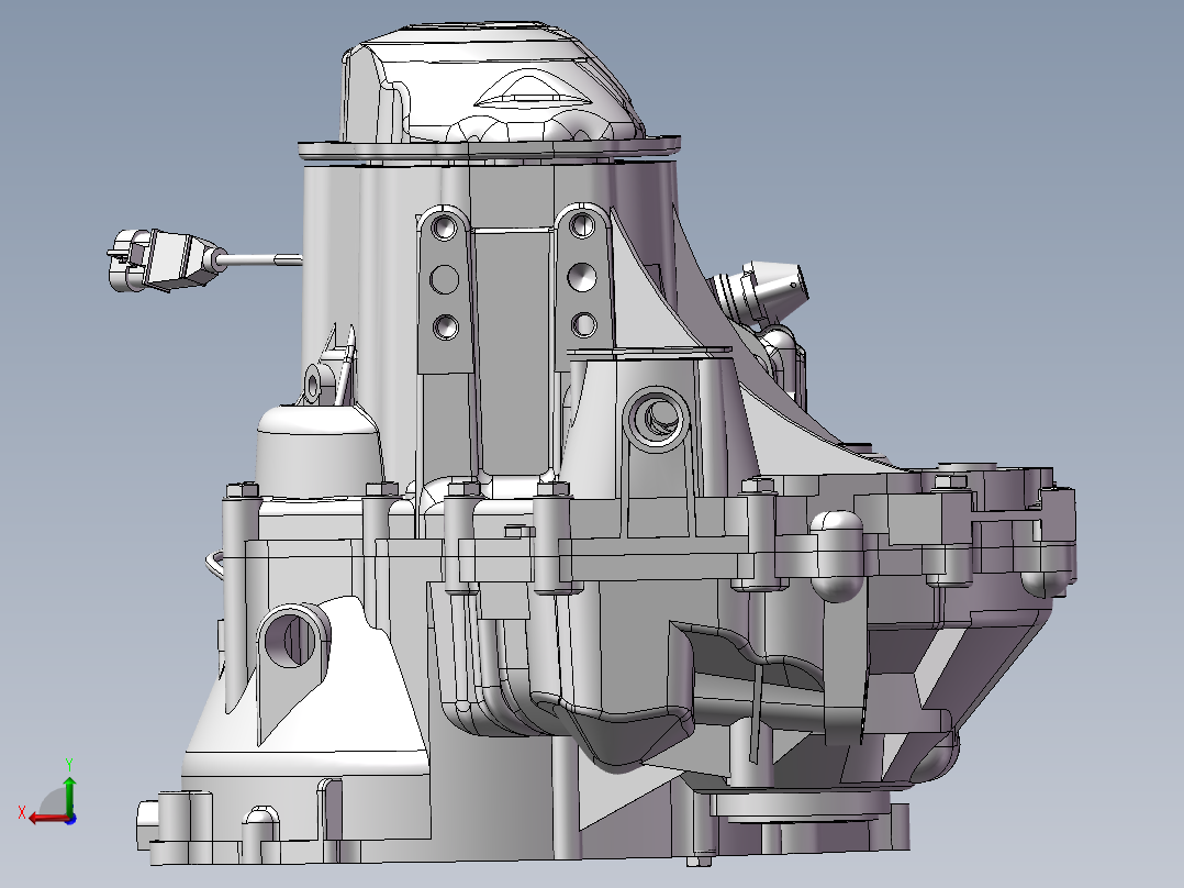 手动变速箱总成后视图