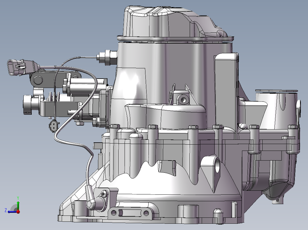 手动变速箱总成右视图