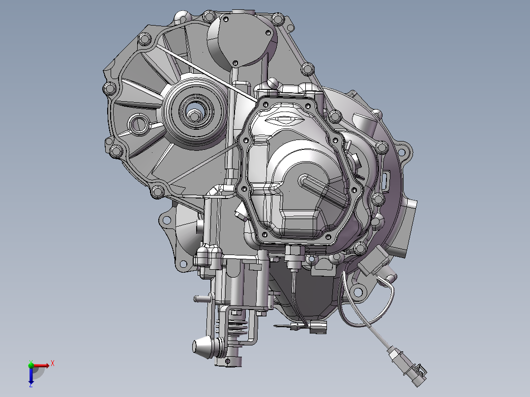 手动变速箱总成俯视图