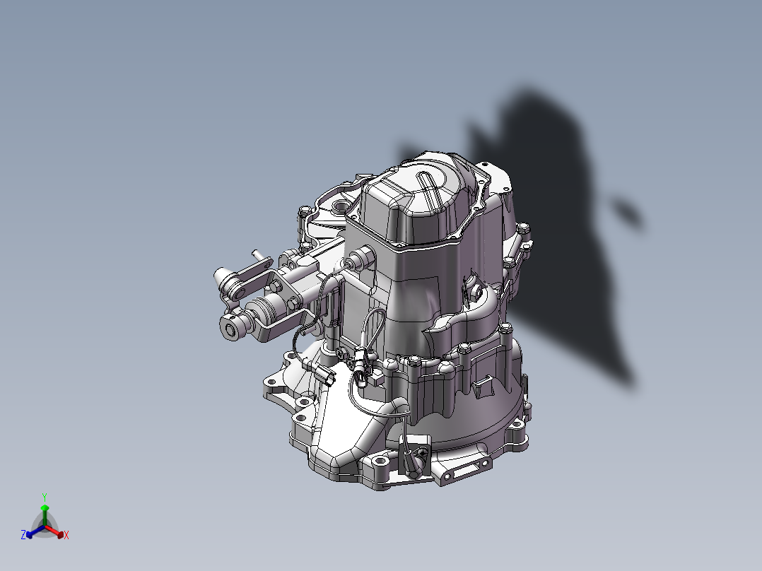 手动变速箱总成正等轴测图
