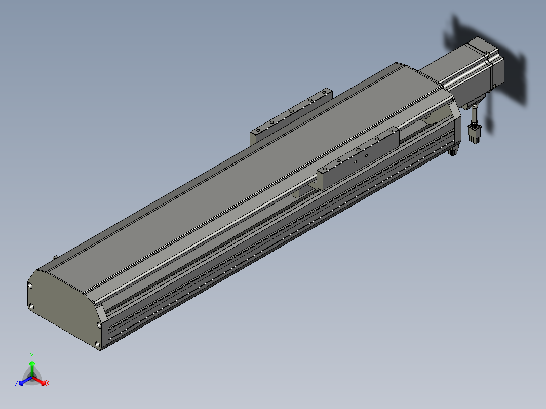 东锦丝杆传动-直线滑台模组DH135-C-L10-S350-BC-P400W-C3正等轴测图