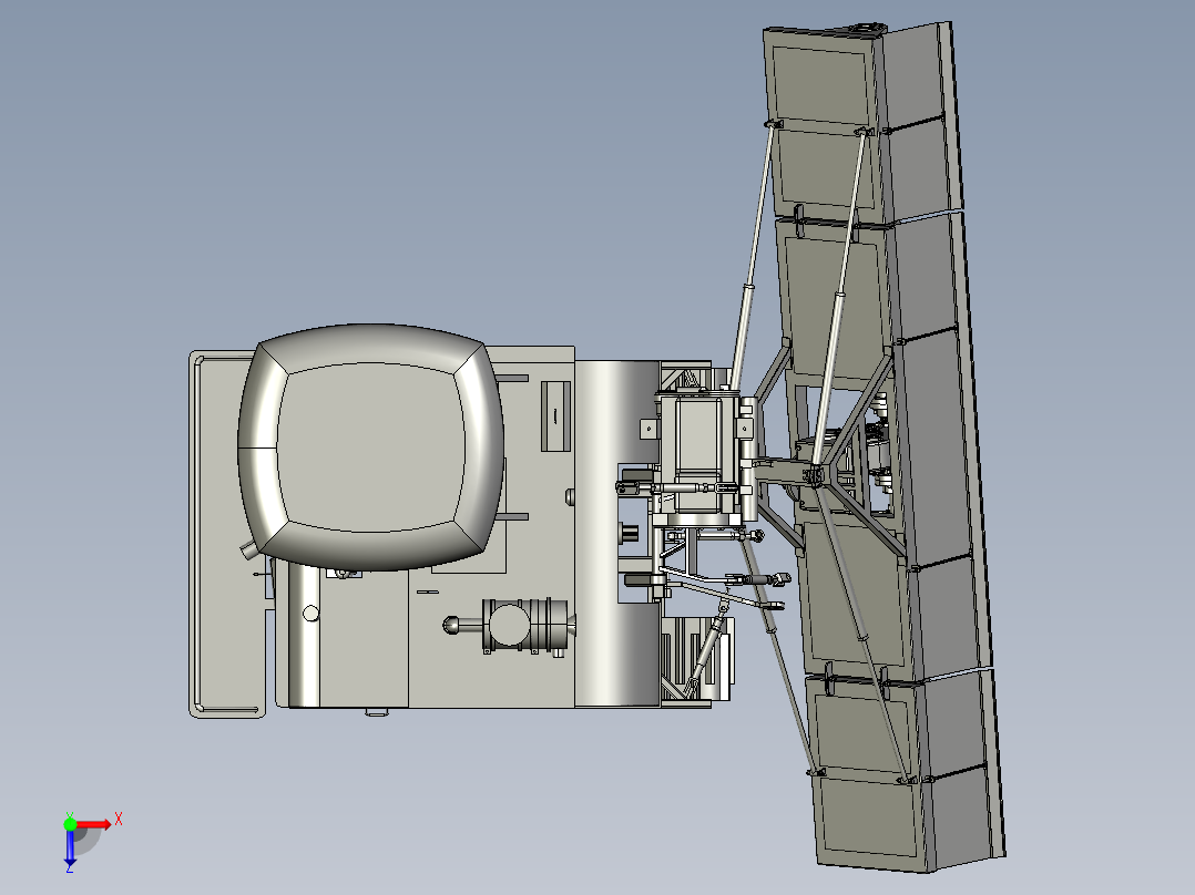 履带旋耕拖拉机3D数模图纸 STP格式俯视图