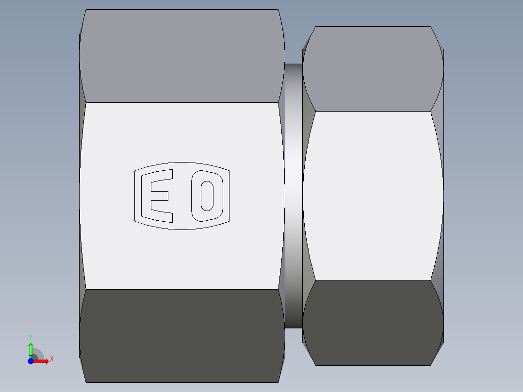 卡套式工业通用硬管接头EO_Swivel_connector_GAI35LM71前视图
