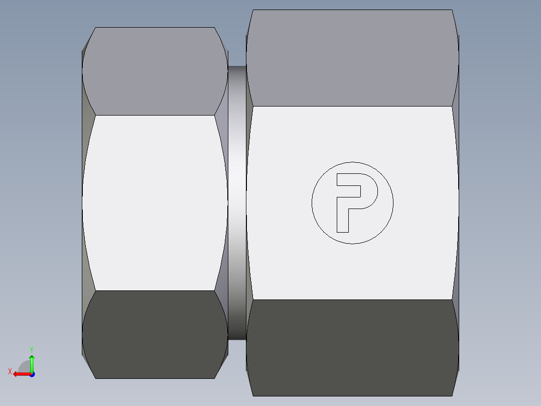 卡套式工业通用硬管接头EO_Swivel_connector_GAI35LM71后视图