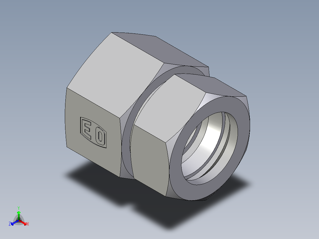 卡套式工业通用硬管接头EO_Swivel_connector_GAI35LM71正等轴测图